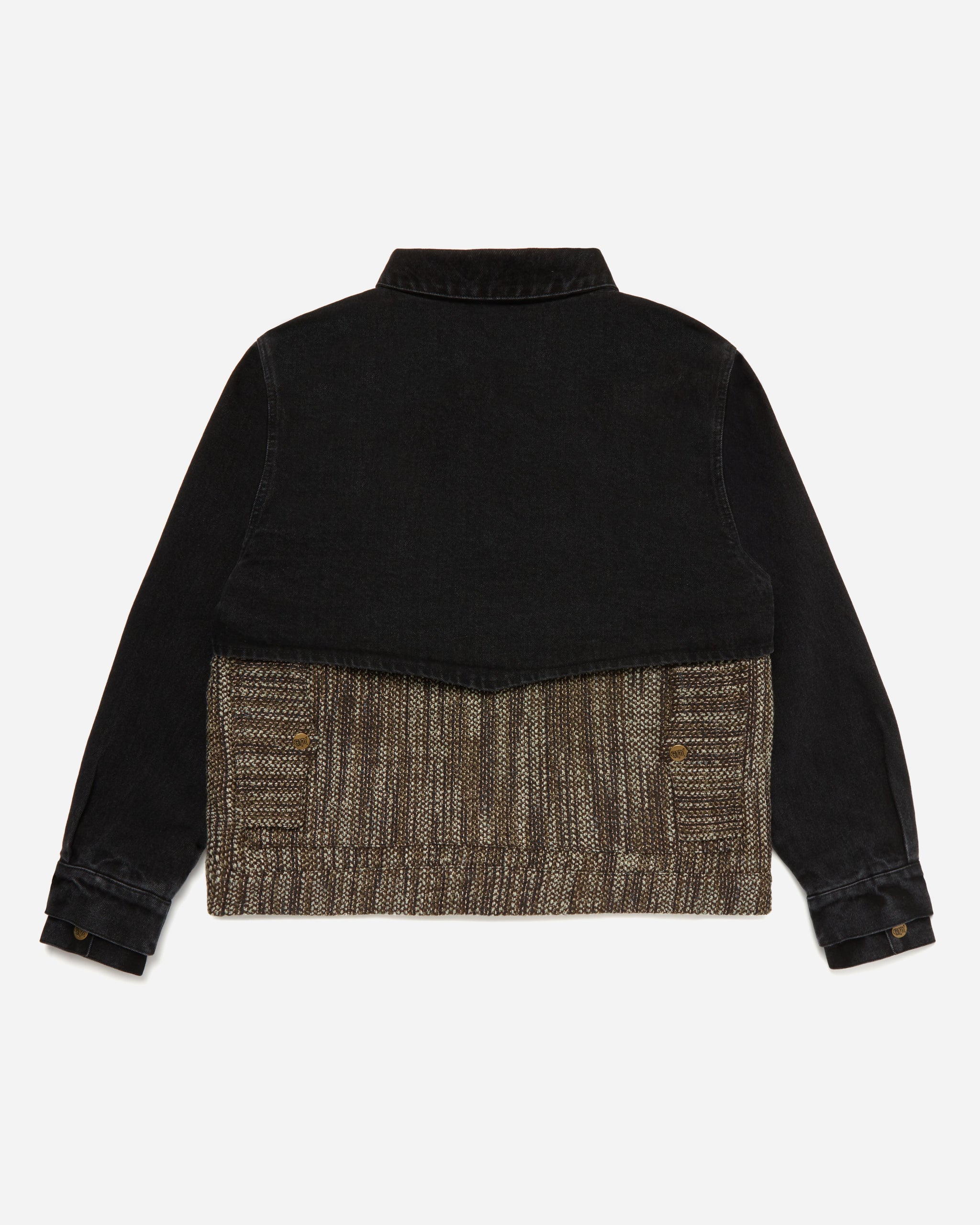 fuga archive slim fit jacket ダブルジップ Western Snap Denim Jacket Black/Tweed – FUGAZI®