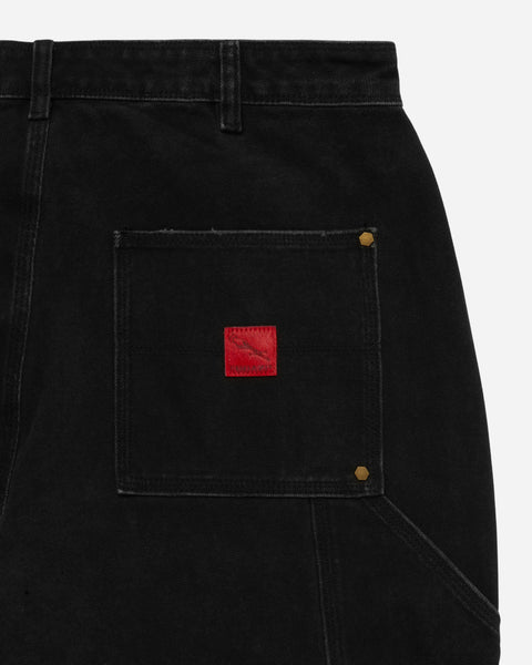 Washed Double Knee Work Pant Black