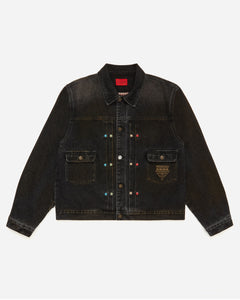 Stone Rivet Denim Jacket Washed Black