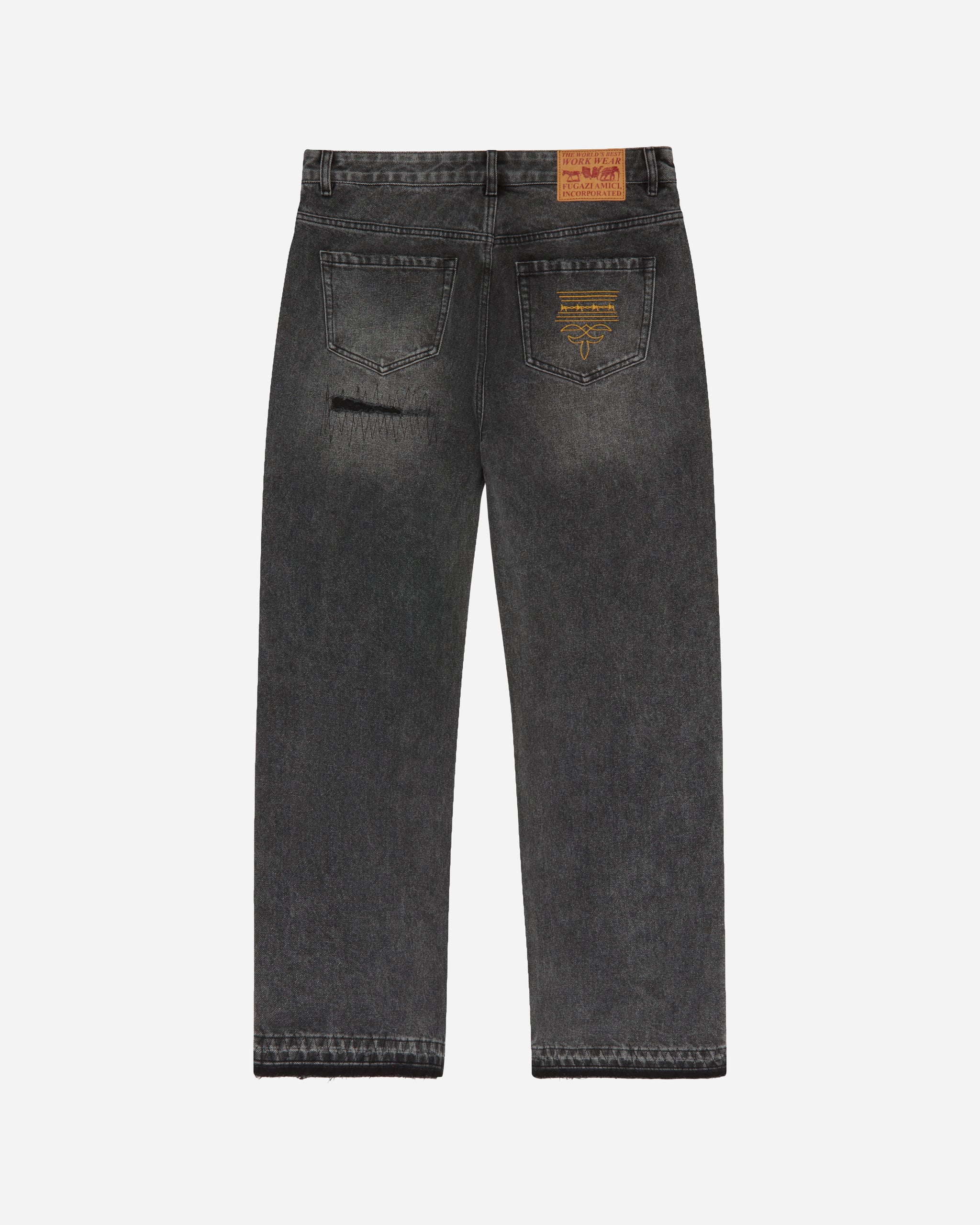 パンツ FUGA damaged black denim archive size:42 GOSTAR DE FUGA Early 00s Marble Washed Glitter Flare Bootcut Denim