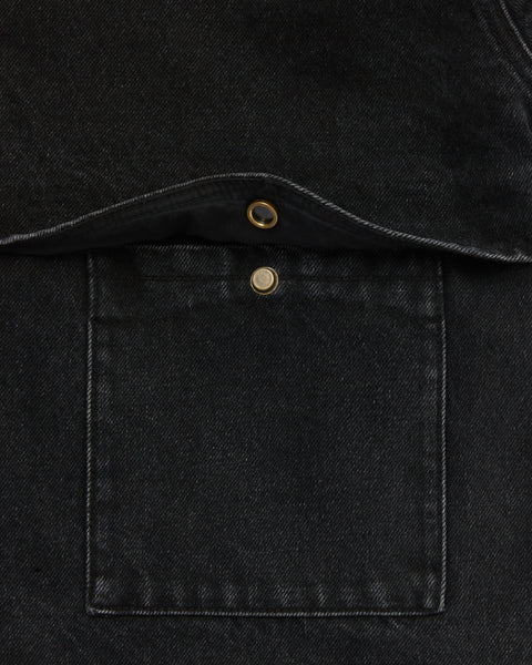 Western Snap Denim Jacket Washed Black