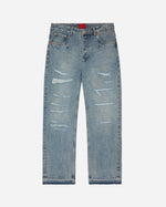 Stone Rivet Jeans Washed Indigo