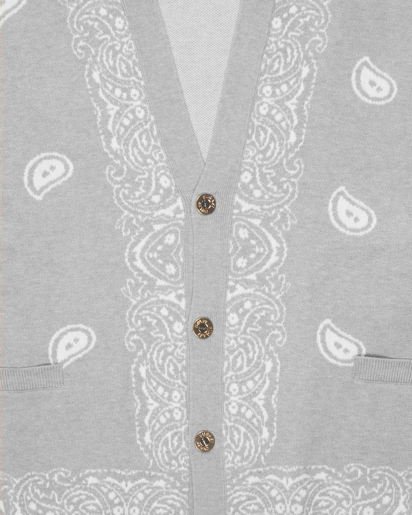Paisley Knit Cardigan Grey – FUGAZI®