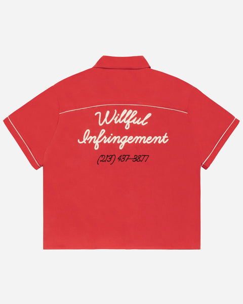 Willful Infringement Bowling Shirt Red