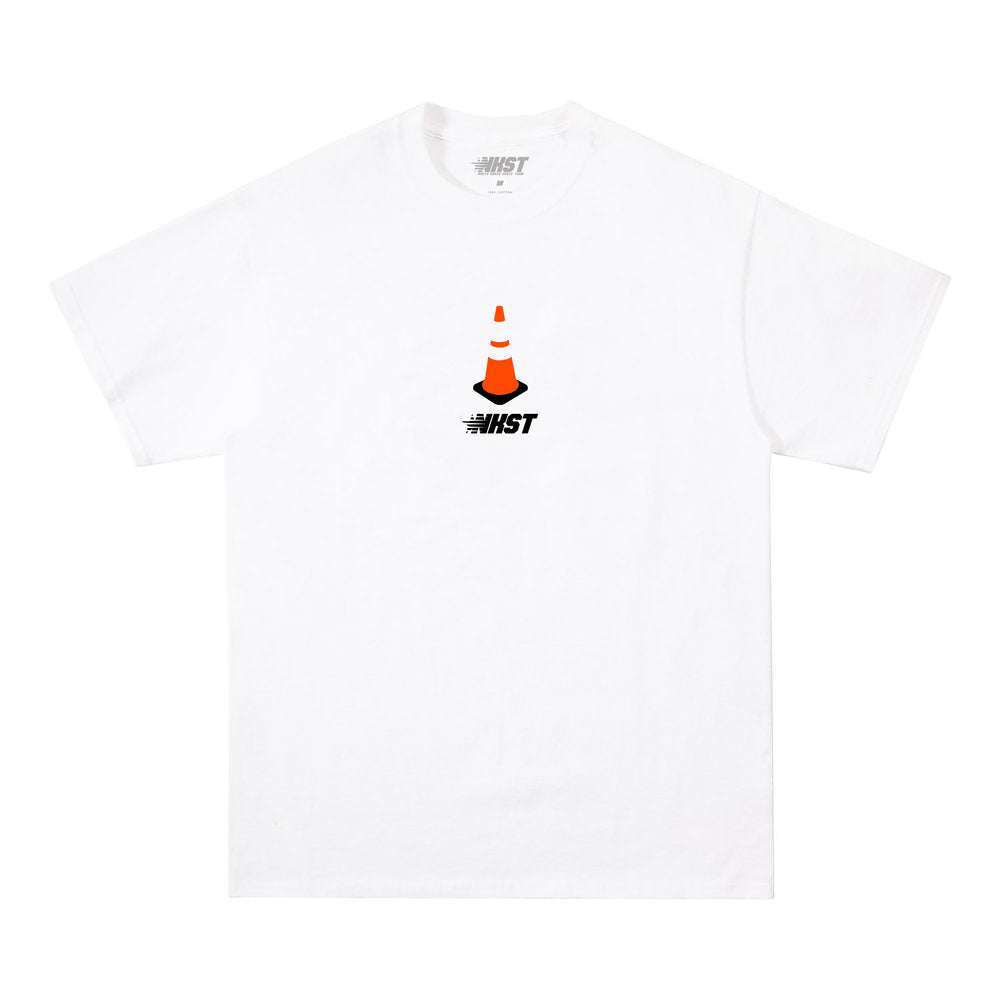 white tshirt with cone on it
