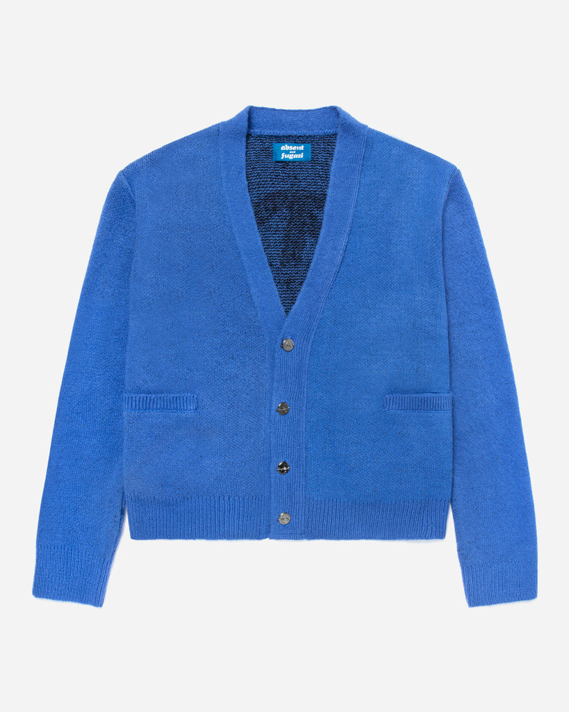 Monogram Knit Cardigan Blue – FUGAZI®