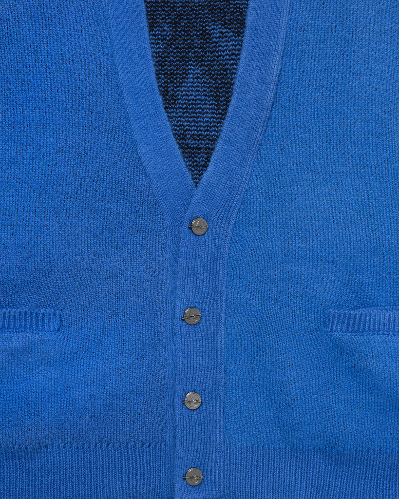 Monogram Knit Cardigan Blue – FUGAZI®