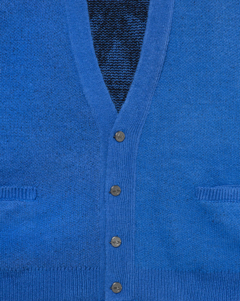 Monogram Knit Cardigan Blue